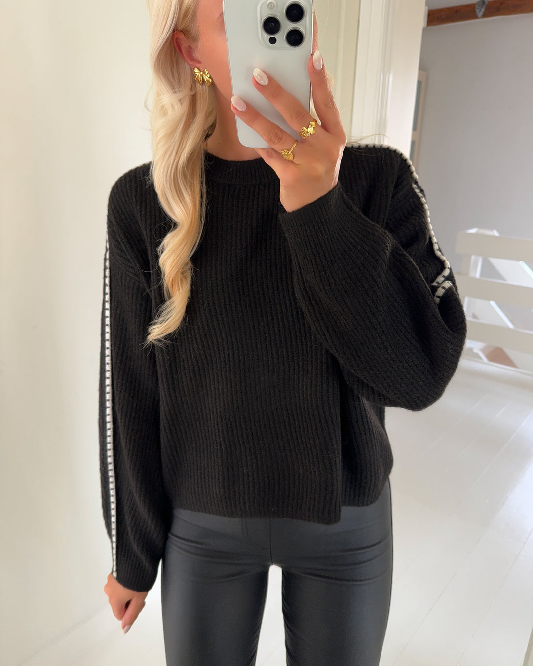 Vero Moda striktrøje zora ls o-neck chocolate torte/w. birch