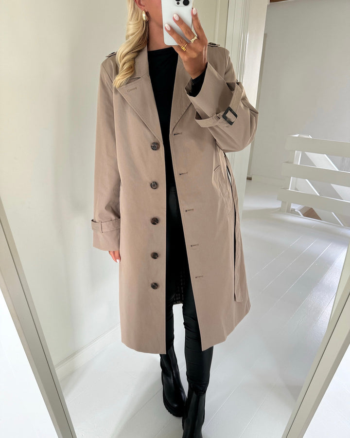 Vero Moda trenchoat jamiachelsea long silver mink