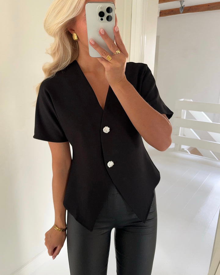 Vero Moda top sonja new ss v-neck black