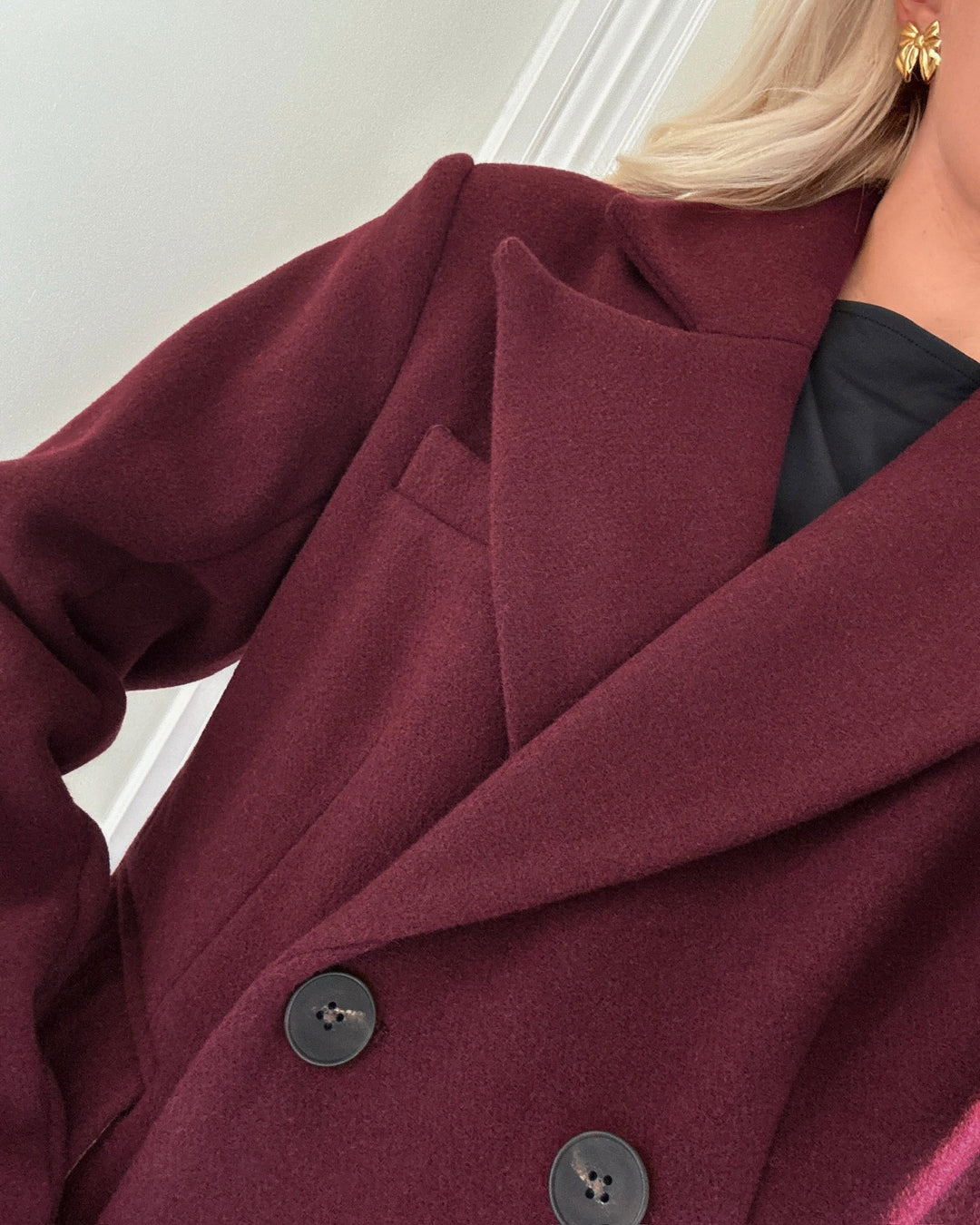 Y.A.S frakke royla ls wool blend long port royale