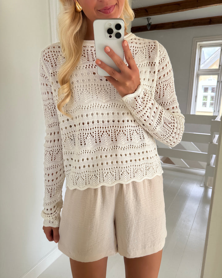 JDY bluse sun lay ls boatneck eggnog