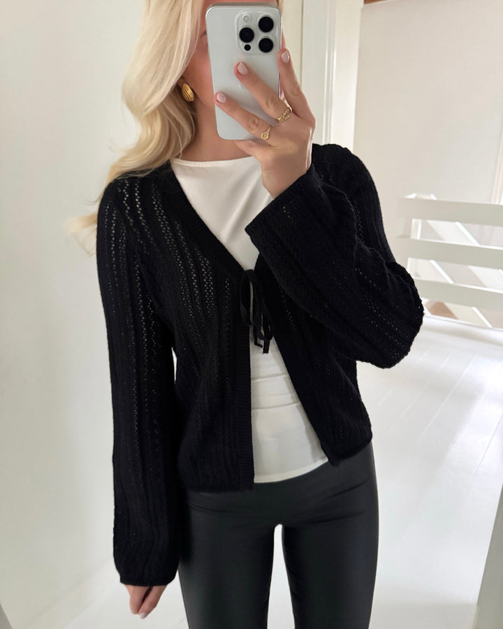 Pieces cardigan nuka ls knit black