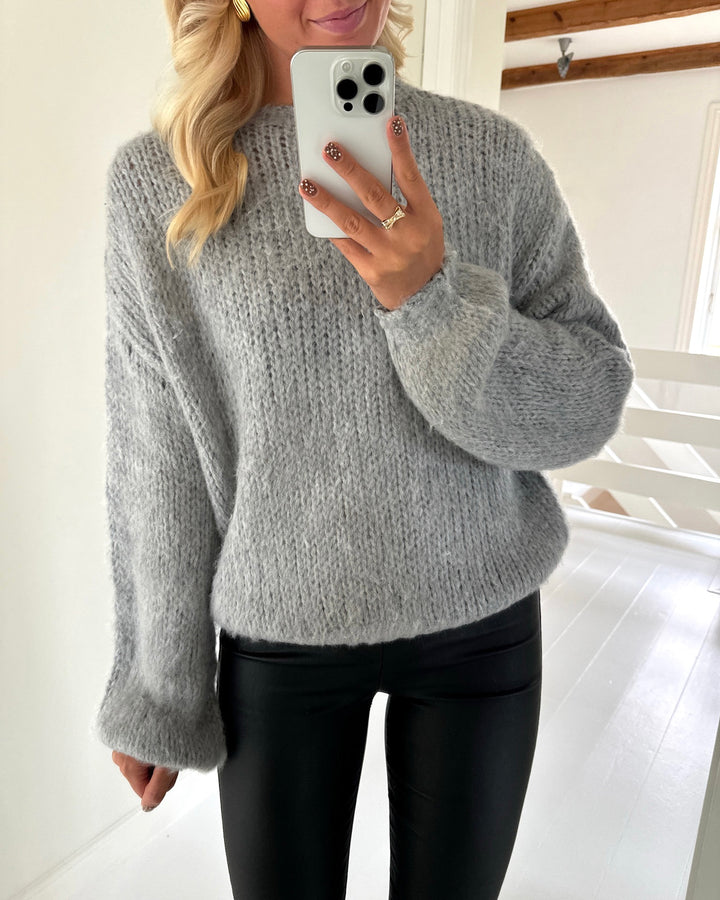 Sister's Point striktrøje lidar-pu1 l.grey melange