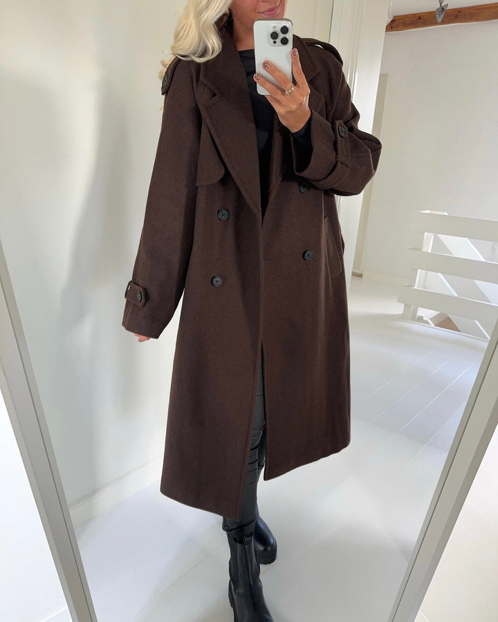 Only frakke dear-trillion long belt chocolate brown/melange