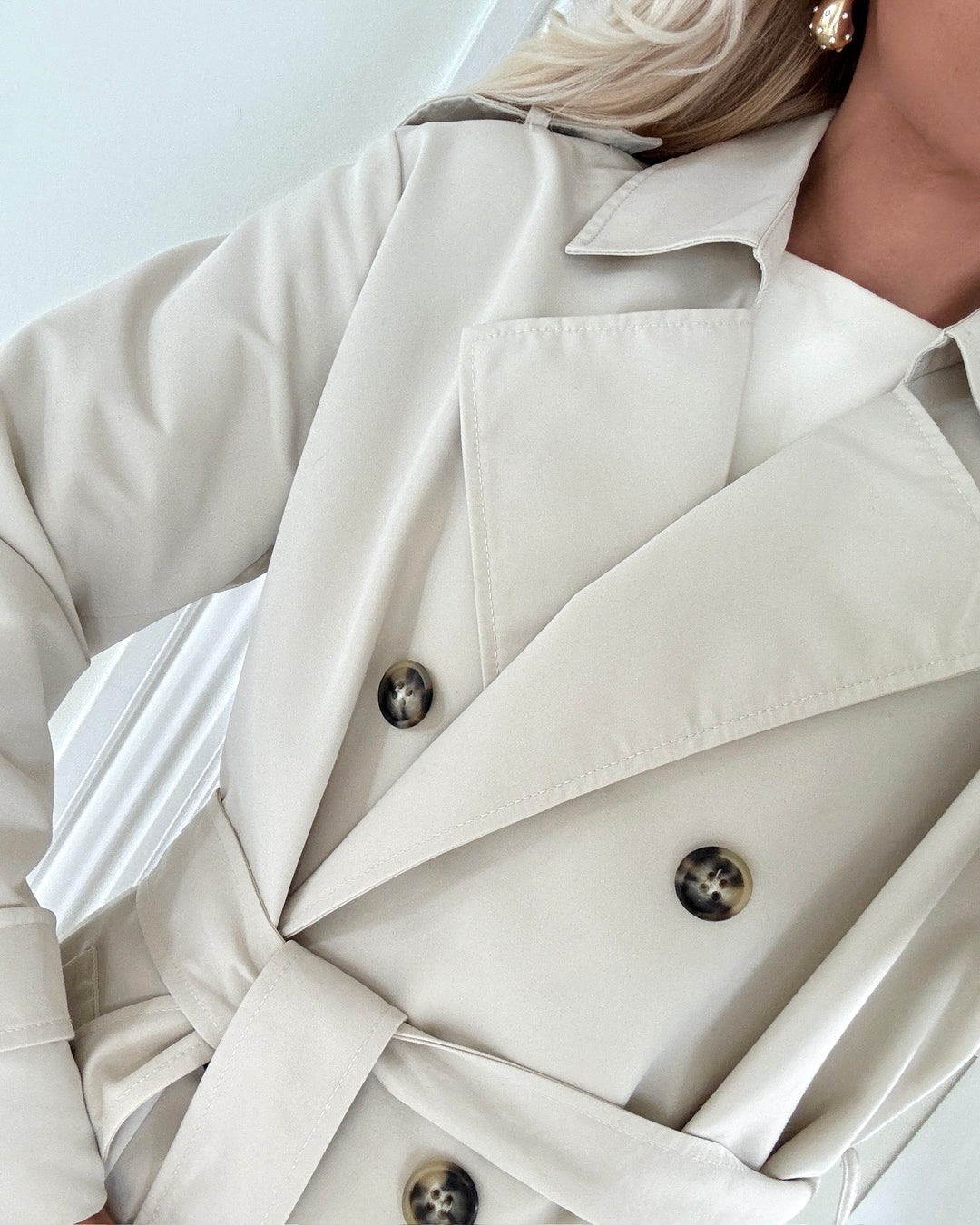 Vero Moda trenchcoat chloe long oatmeal