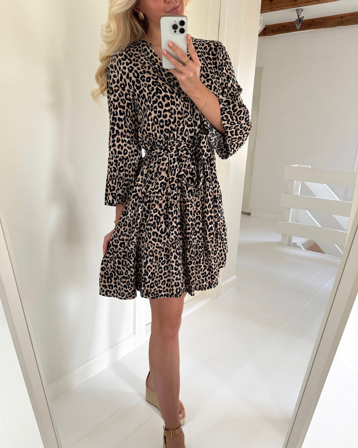 Vero Moda kjole melba 3/4 short birch/lova leo