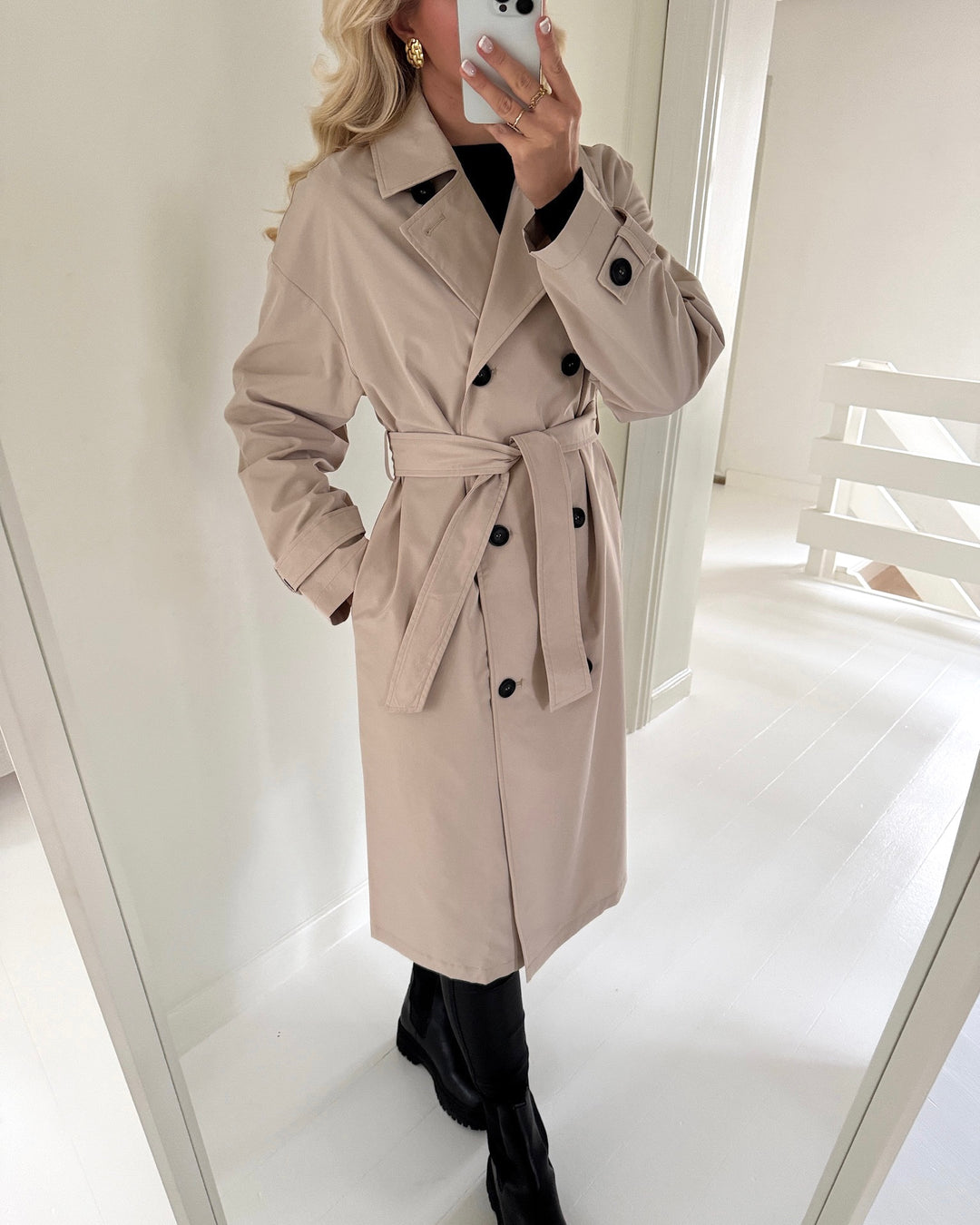 JDY jakke camilla long belt doeskin