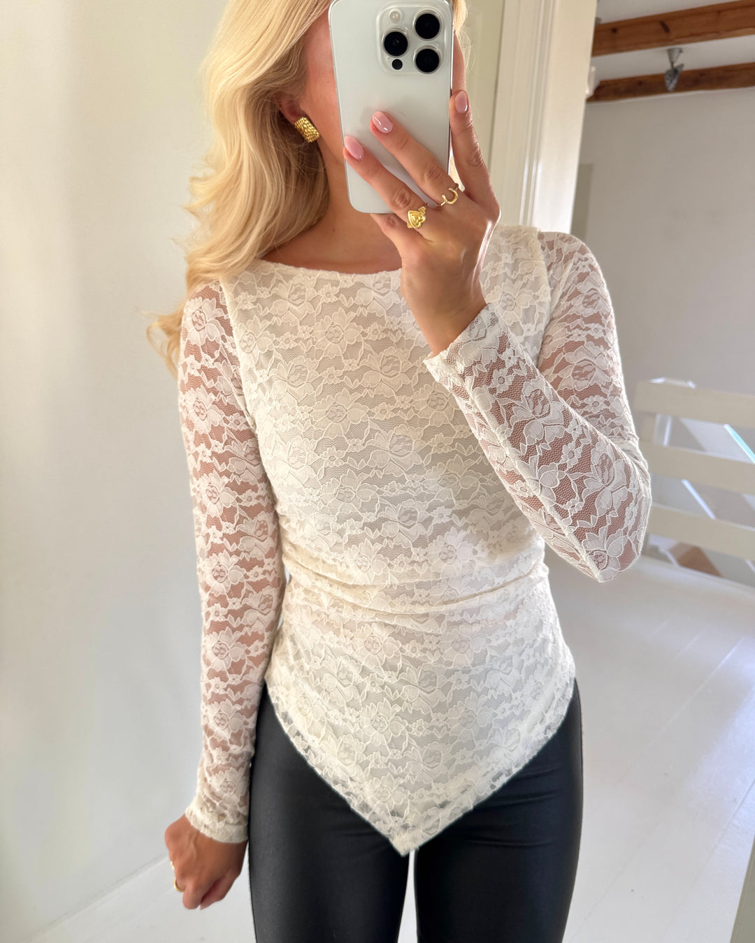Vero Moda bluse dea ls asymetric boatneck star white