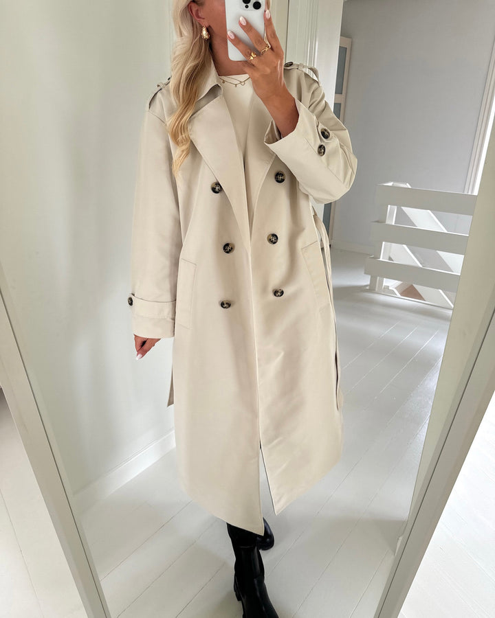 Vero Moda trenchcoat chloe long oatmeal