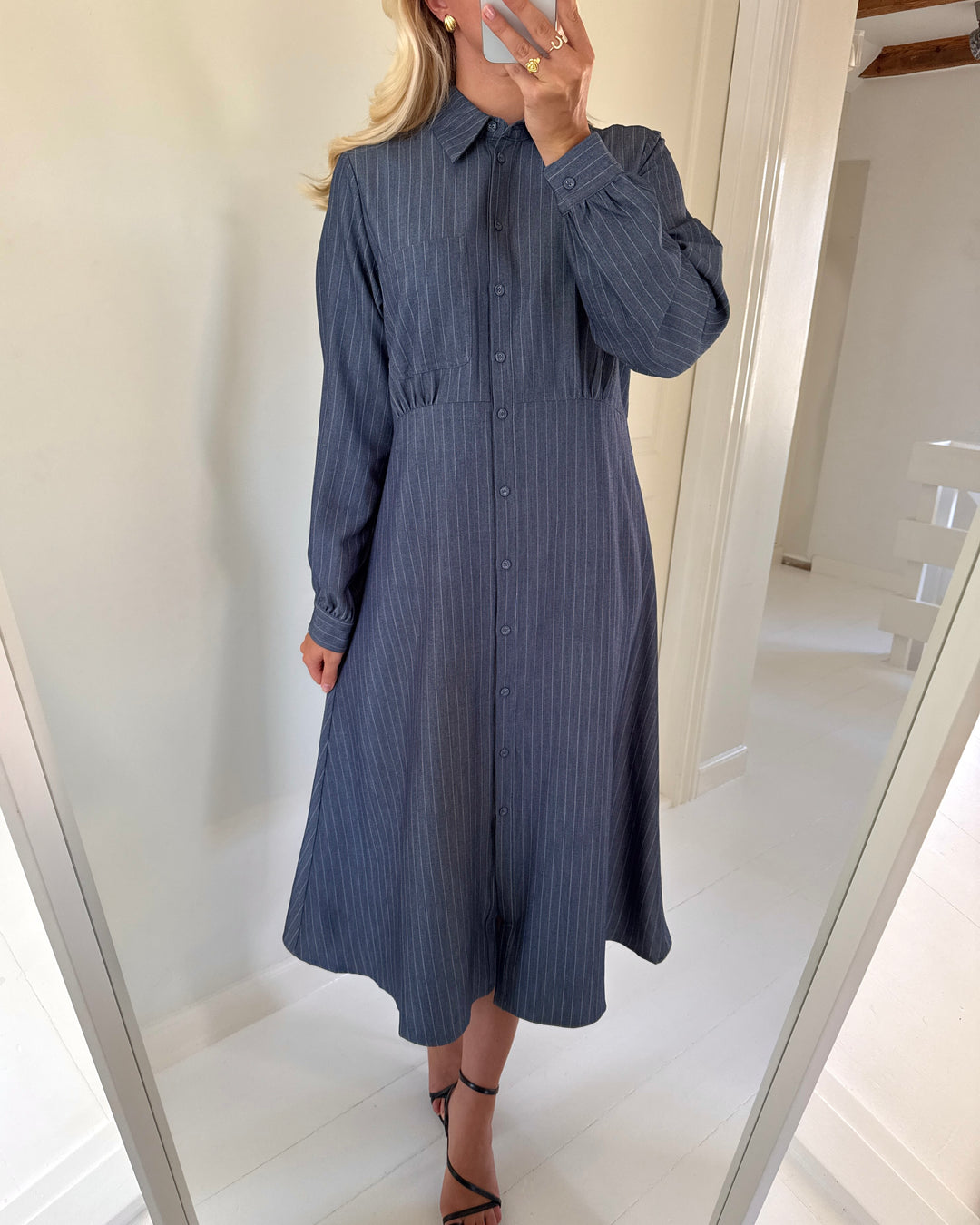 Love&Divine skjortekjole love1420-2 pin stripe