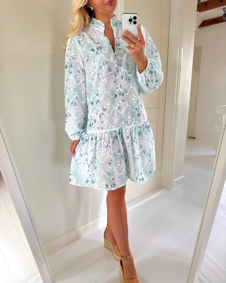 A-View kjole grete blue/white