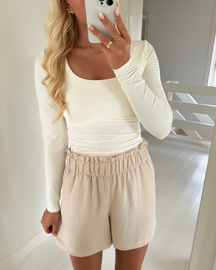 Only top ea l/s 2-way deep neck jrs noos cloud dancer