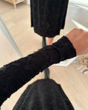 Triss l/s flower dress black