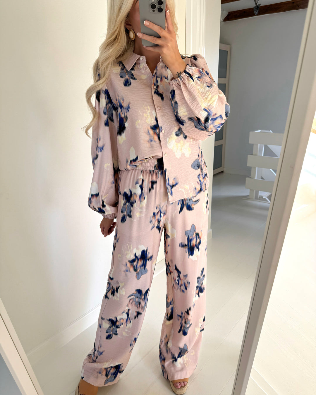 Y.A.S bukser seraki hw wide cameo rose/seraki print