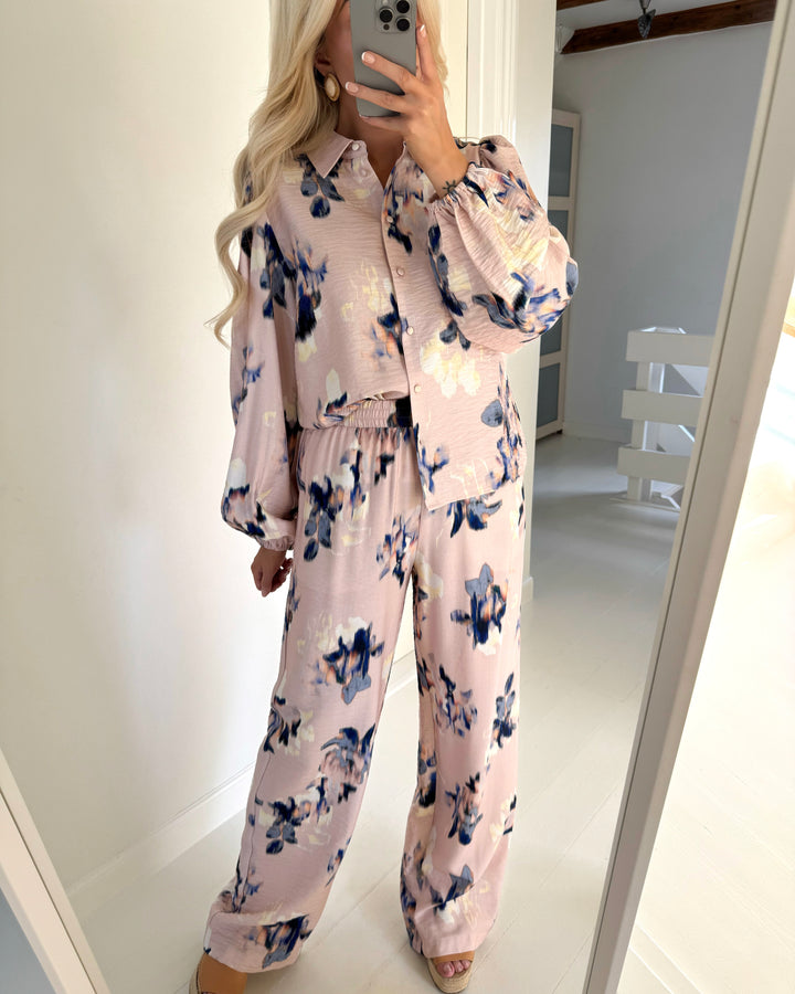Y.A.S bukser seraki hw wide cameo rose/seraki print