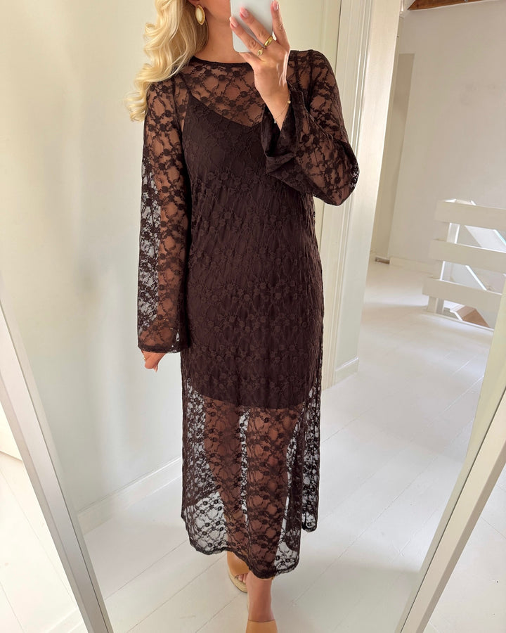 JDY kjole silvia ls lace maxi mulch