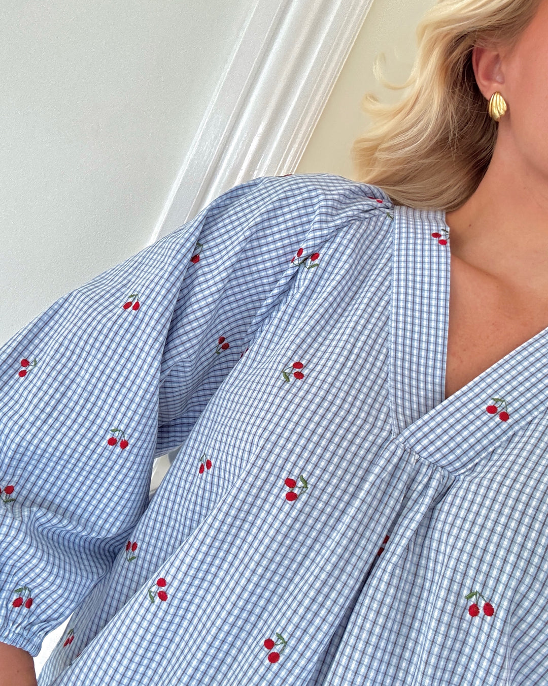 Love&Divine skjorte love1597-1 blue check/cherry