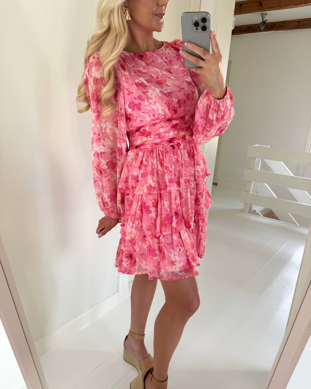 Vero Moda kjole smilla ls short layer rose shadow sally