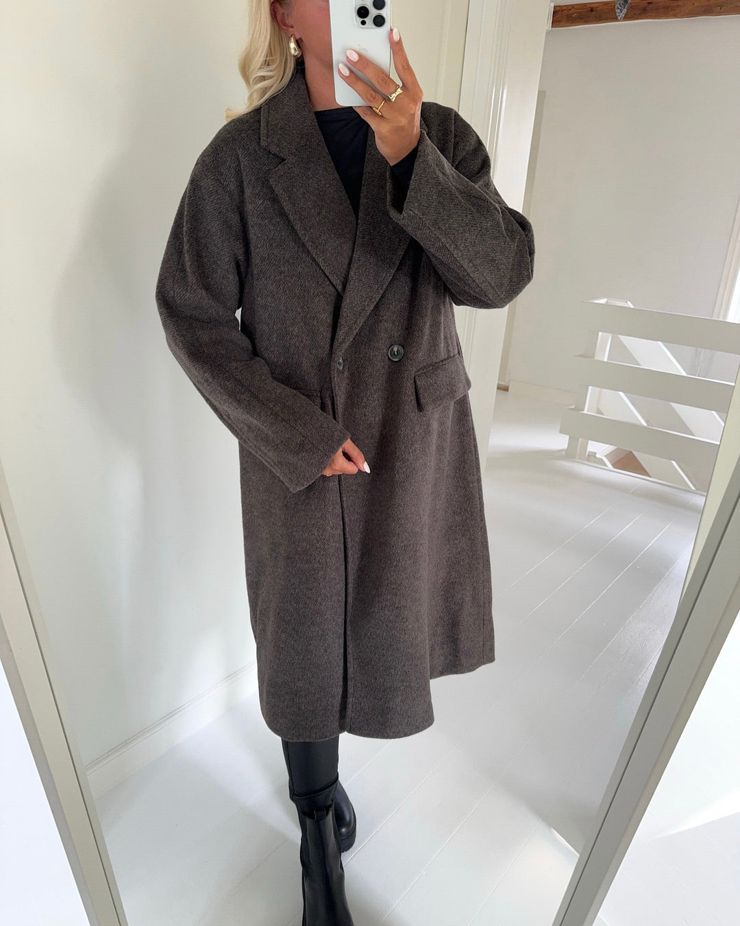 Vero Moda frakke lelea long chocolate torte/melange