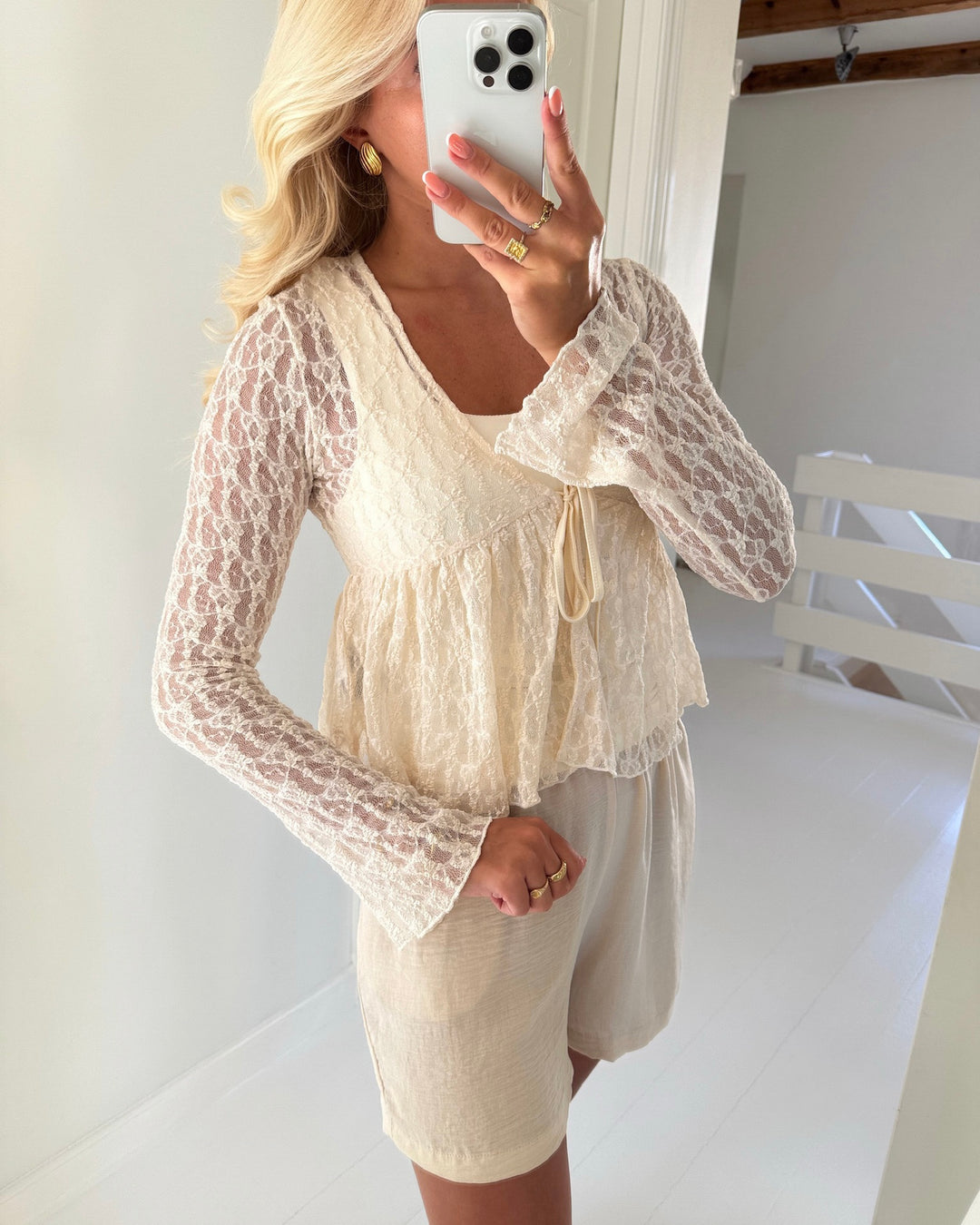 Only cardigan aya tube lace birch