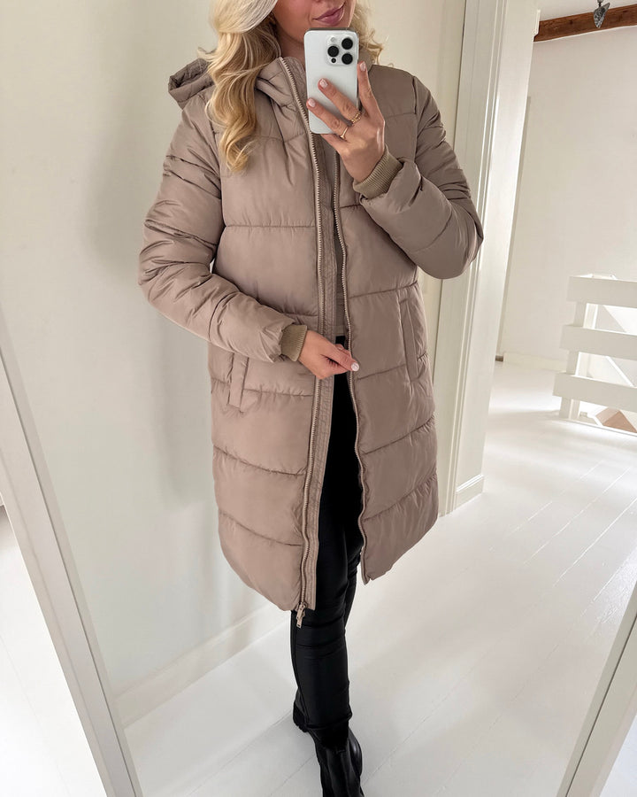 Pieces jakke bee long puffer silver mink