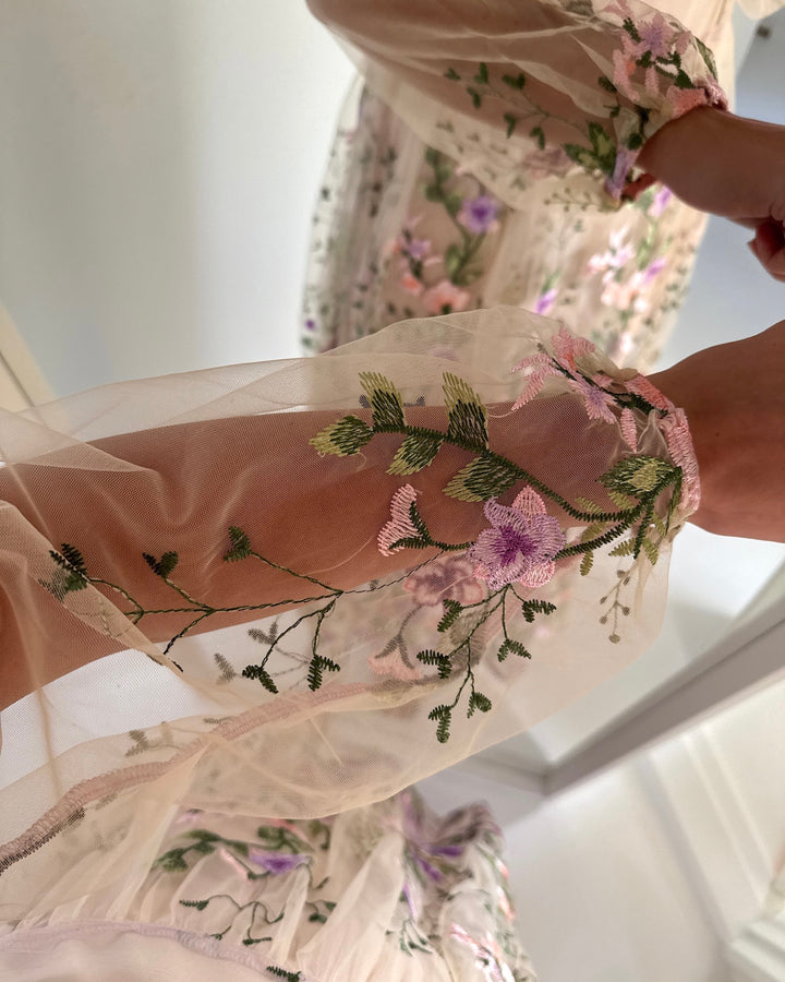 A-View kjole fuschia green/purple