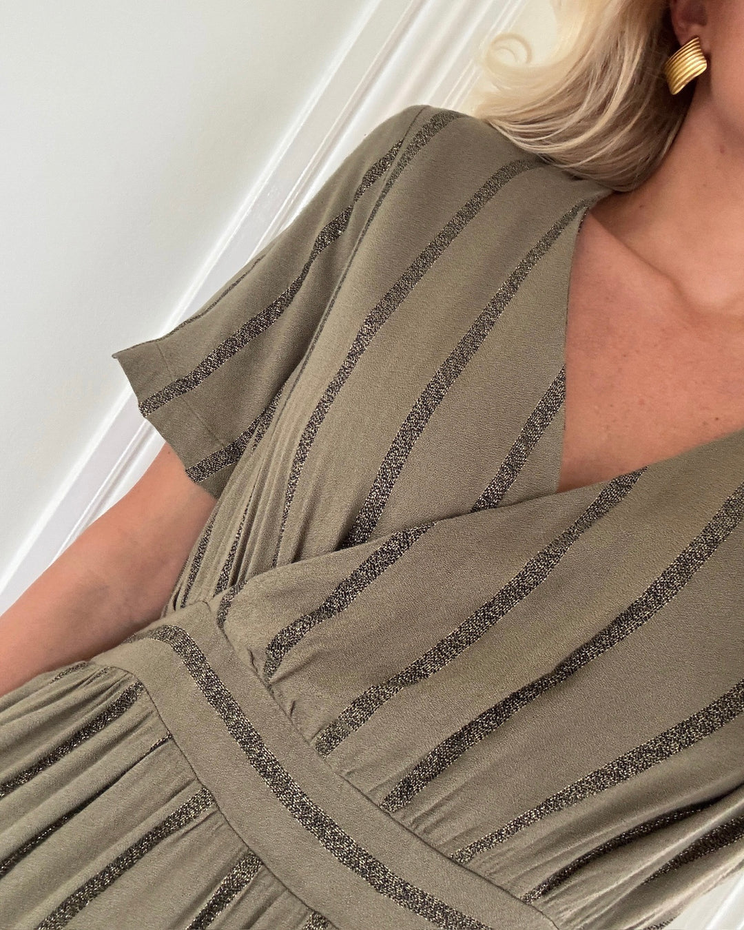 Pieces kjole brigitte ss v-neck kalamata