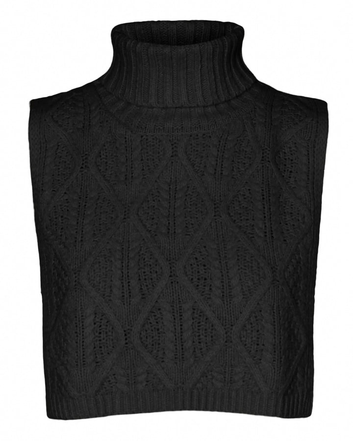 Vero Moda halsklæde sandy cable bibneck black/melange