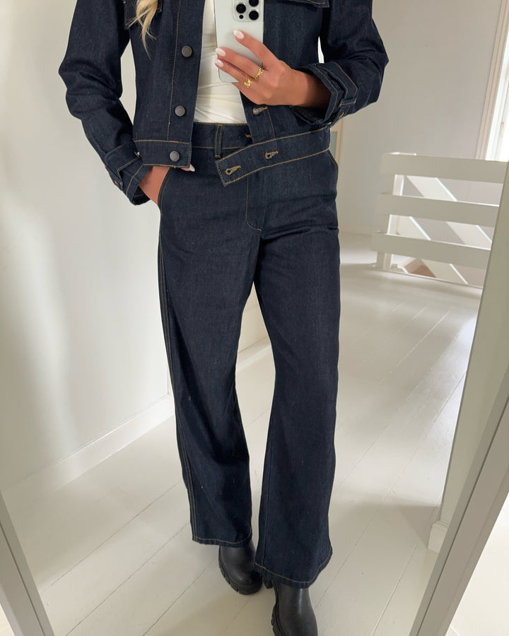 JDY jeans new sansa hw straight dark blue denim