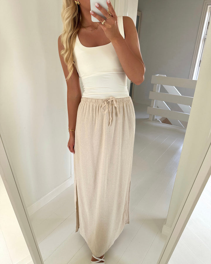 JDY nederdel say mw maxi slit oatmeal/melange