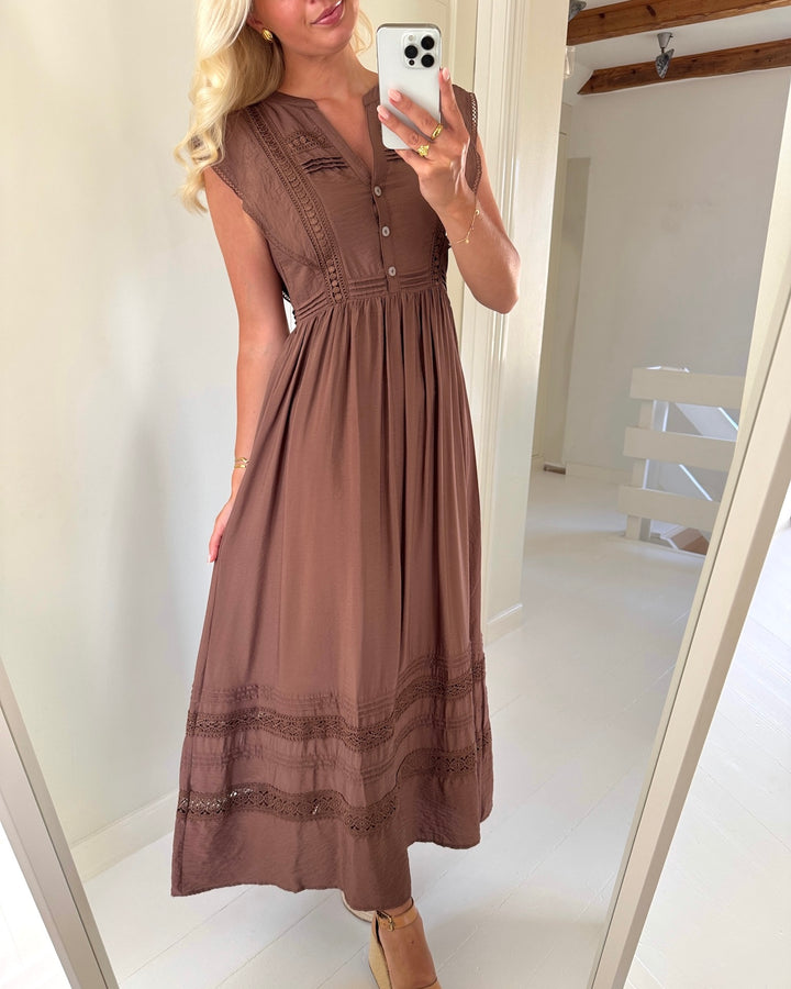 Vero Moda kjole jules sl tape cocoa brown