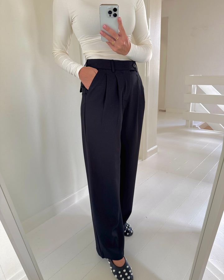 Only bukser miles pleat wide black