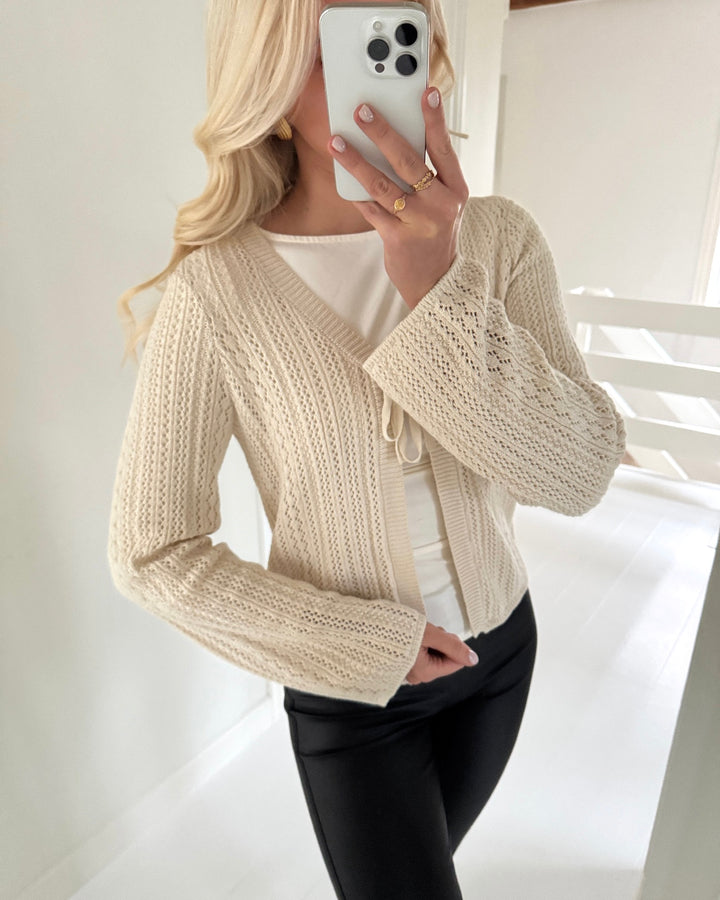 Pieces cardigan nuka ls knit birch