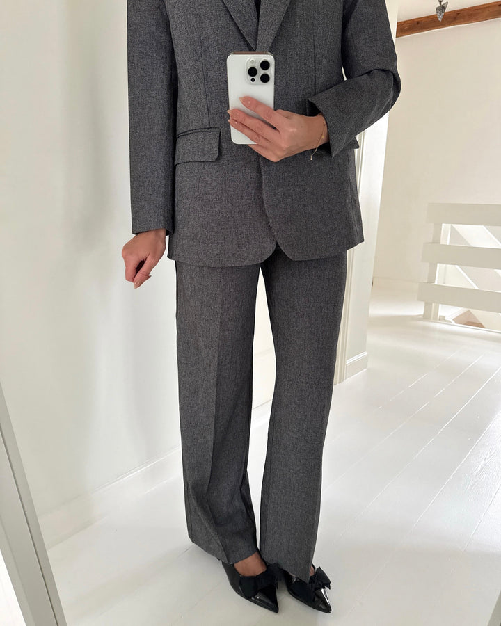 JDY bukser bloom siri hw straight black/white salt & pepper