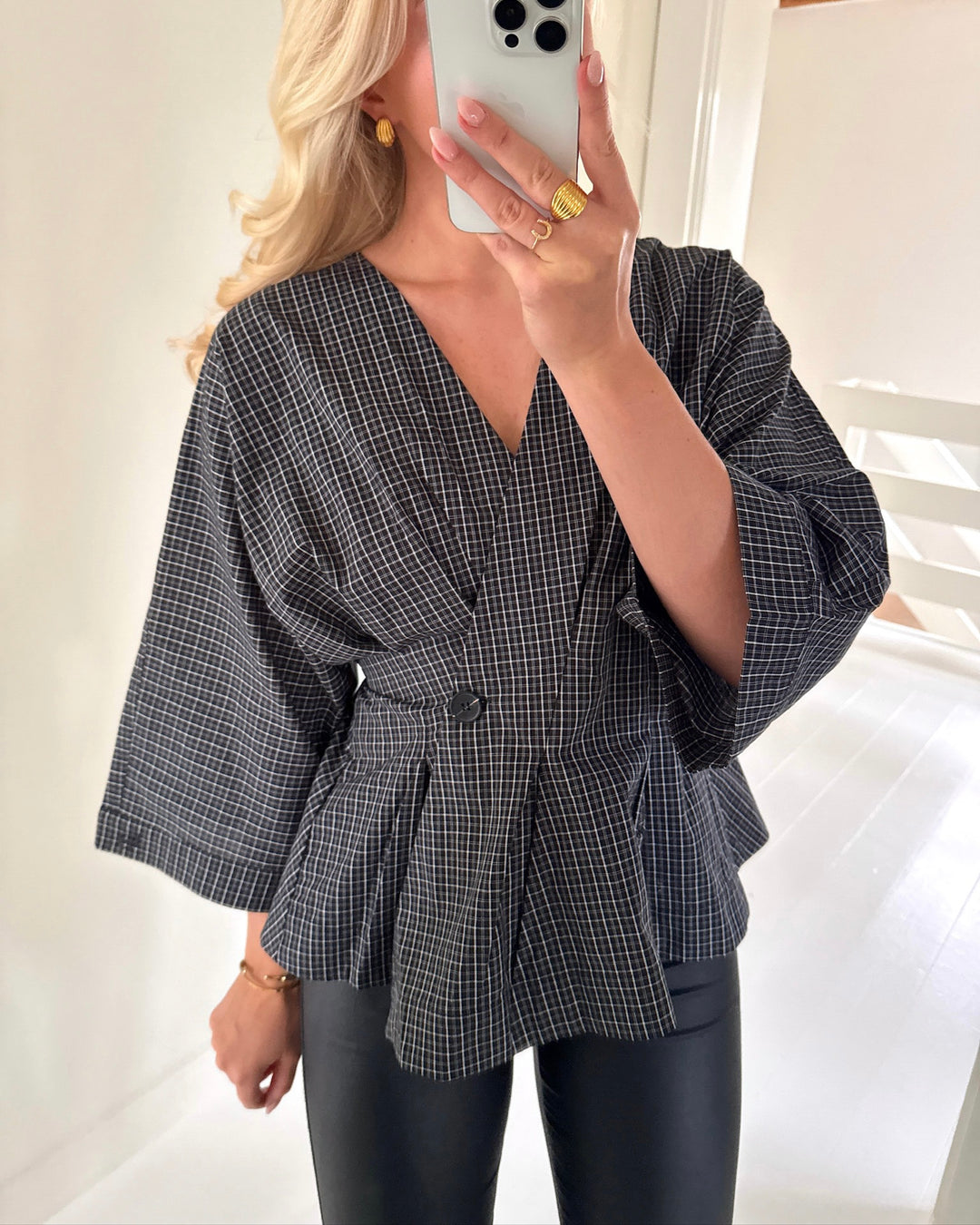 Love&Divine bluse love1510-1 black check