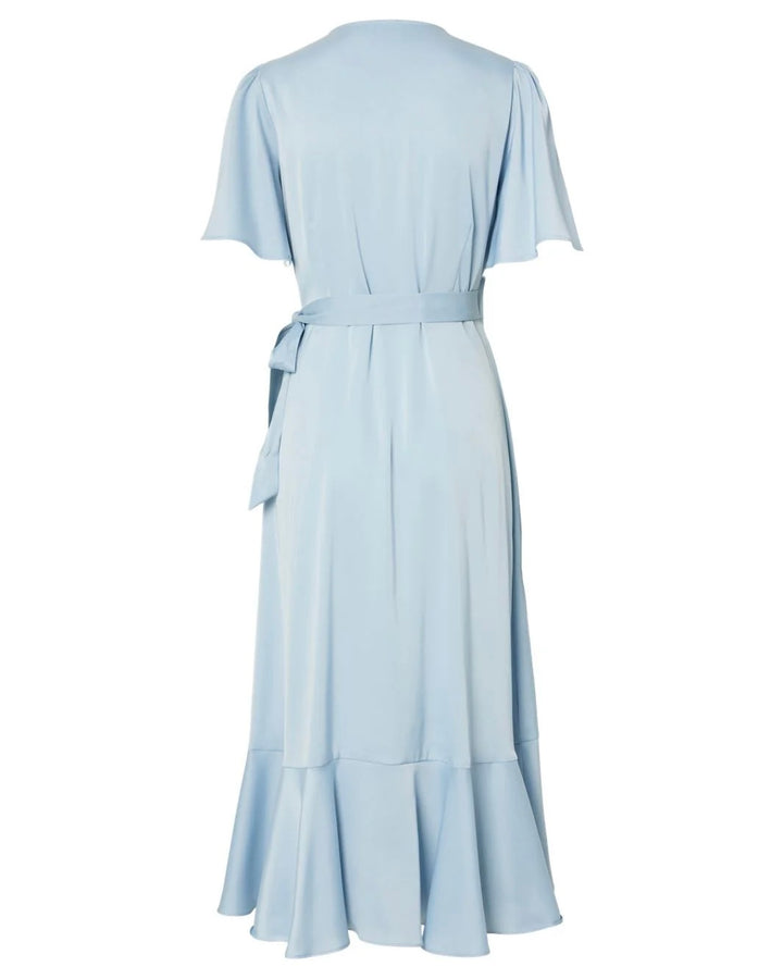 Y.A.S kjole thea 2/4 midi wrap skyway