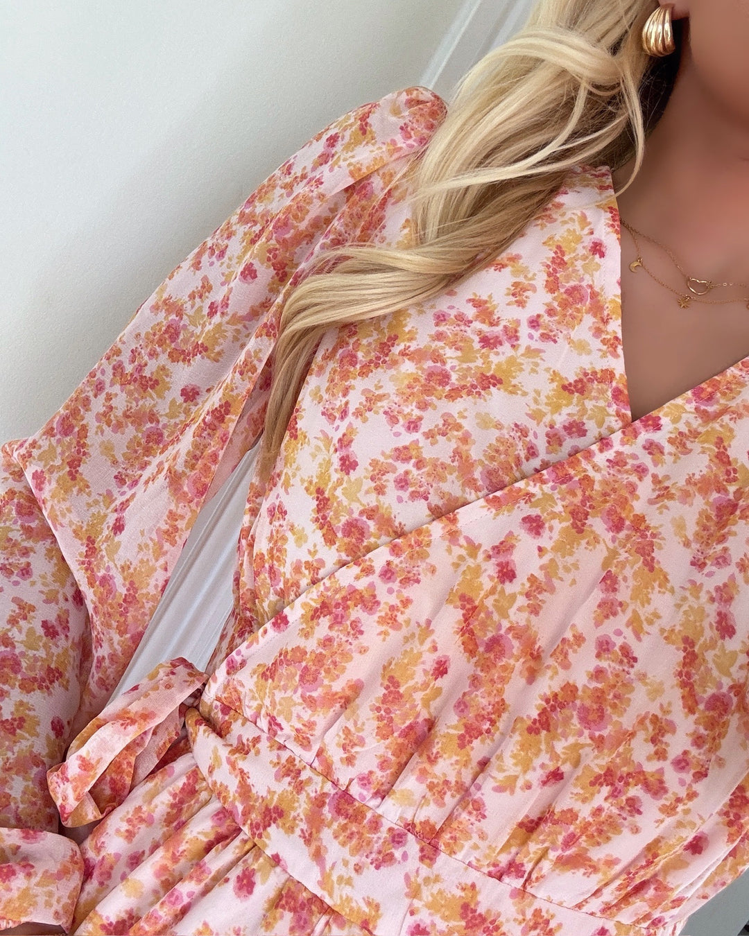 Aware by Vero Moda kjole audora ls long wrap barley pink/palma