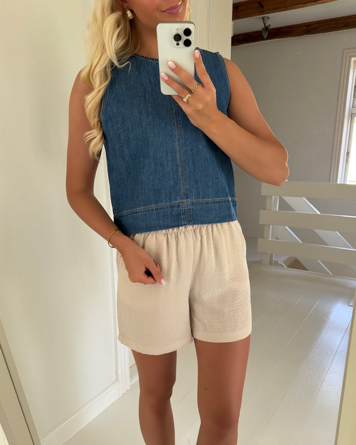 Vero Moda top jessica sl denim light blue denim