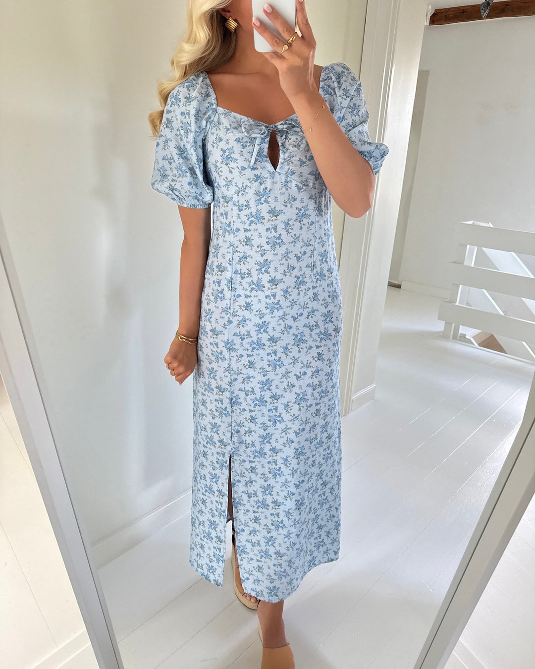 Vero Moda kjole josie 2/4 ankle cashmere blue/blue molly