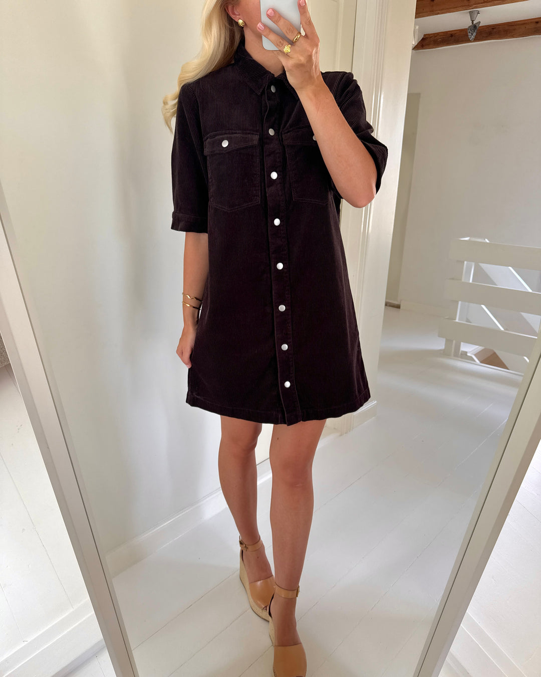 JDY kjole shiraz ss button chocolate torte