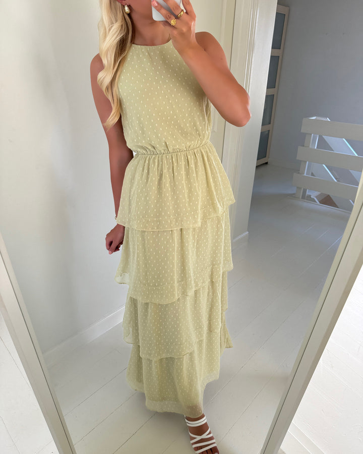 Vero Moda kjole melisa sl layer maxi dress wvn sage green