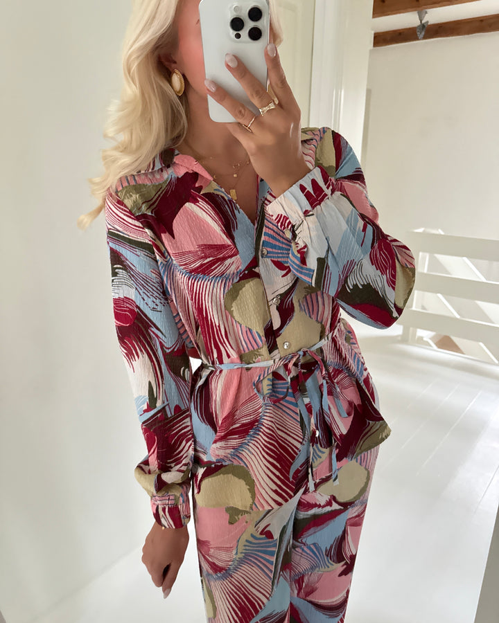 Vero Moda skjorte ruby fie ls belt karanda red/fie