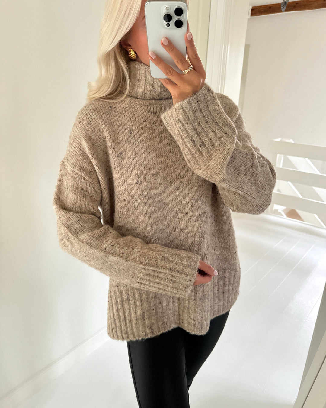 Vero Moda strik ingrid ls roll neck silver mink/melange