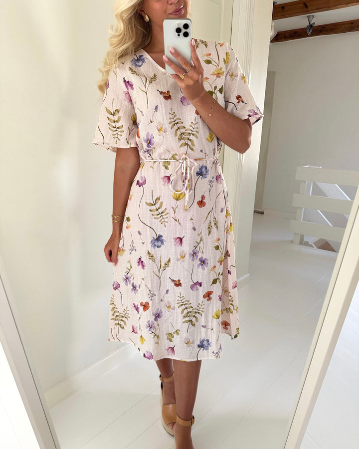 JDY kjole viola life 2/4 midi pristine garden flower