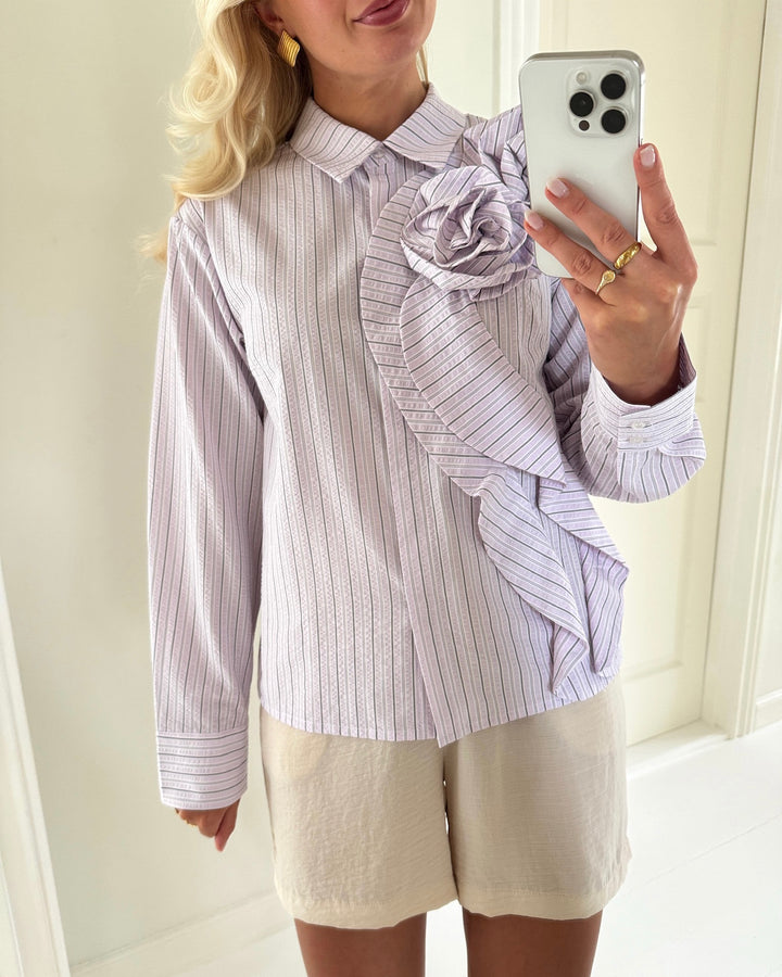 Y.A.S skjorte rosa ls orchid petal/w. stripes
