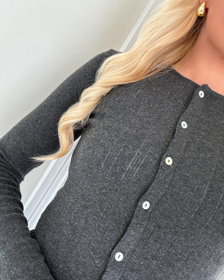 JDY cardigan salsa life l/s new jrs dia dark grey melange