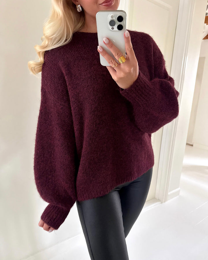 Only striktrøje nellie ls o-neck winetasting melange