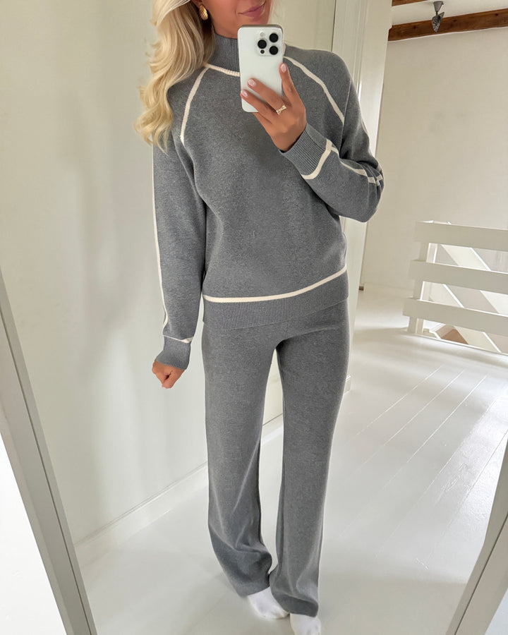 Vero Moda bukser gold nw contrast loose medium grey melange w. birch