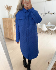 Jennifer quilt long shacket dazzling blue