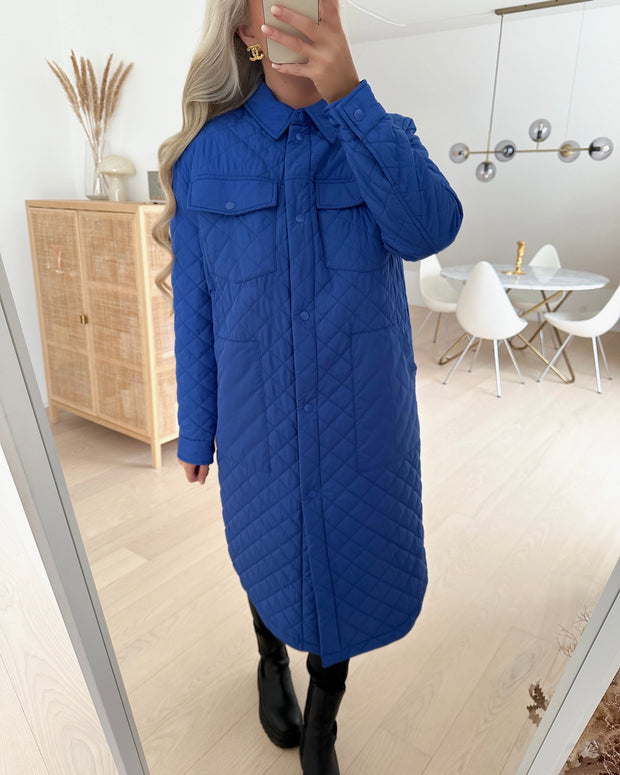 Jennifer quilt long shacket dazzling blue